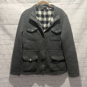 L.‎ L. Bean Women's Quilted Gray Utility Lightweight Jacket Size Medium